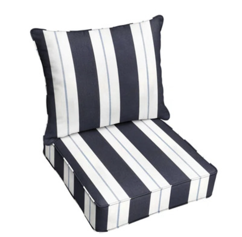Top stripe deep seat cushions